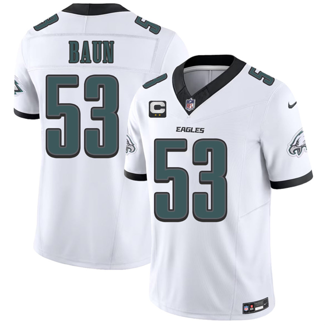 Men's White Philadelphia Eagles #53 Jaelan Phillips 2026 F.U.S.E. 2-Star C Patch Vapor Untouchable Limited Stitched Football Jersey